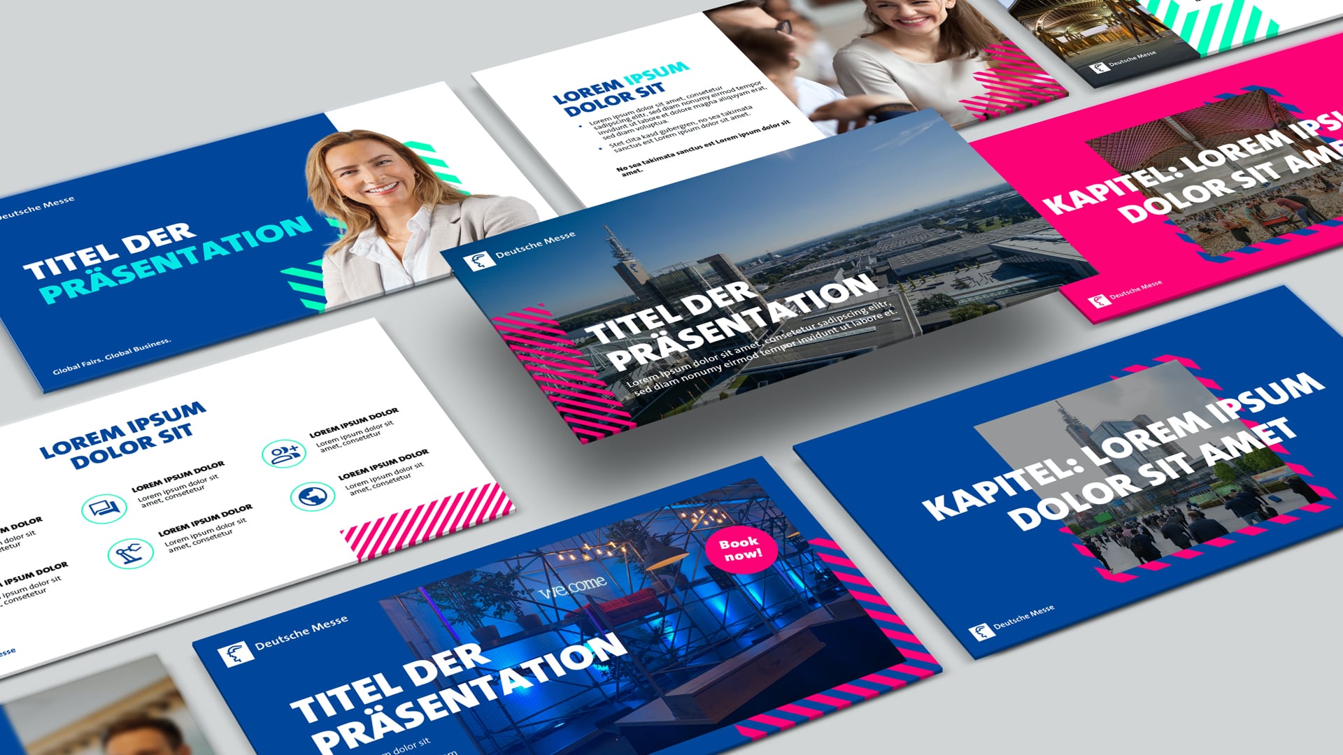 Referenz Deutsch Messe Rebranding Präsentationscharts