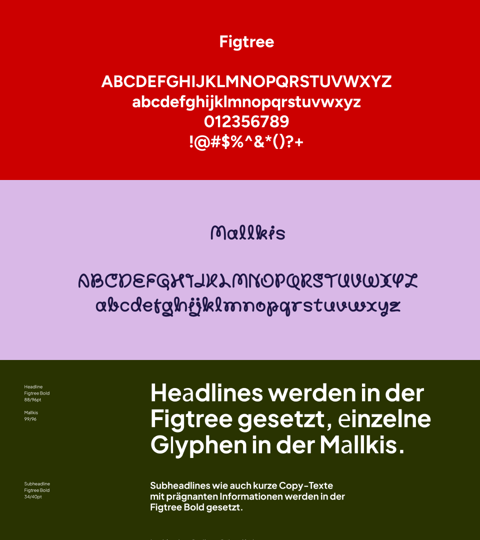Typografie-Konzept der Arbeitgebermarke Wetzlar: Figtree und Mallkis als Kombination für Headlines mit Charakter und Wiedererkennung.